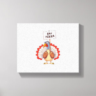 Toile Mangez Pizza Turquie Thanksgiving Adulte Vegan Amu