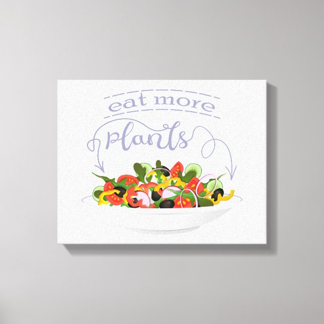 Toile Mangez plus de plantes frais motivation salade let (Recto)