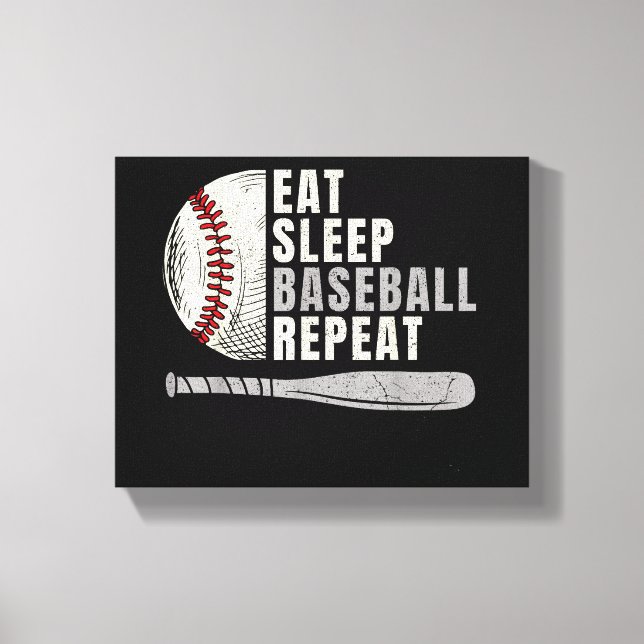 Toile Mangez Sleep Baseball Répéter Funny Baseball Playe (Recto)