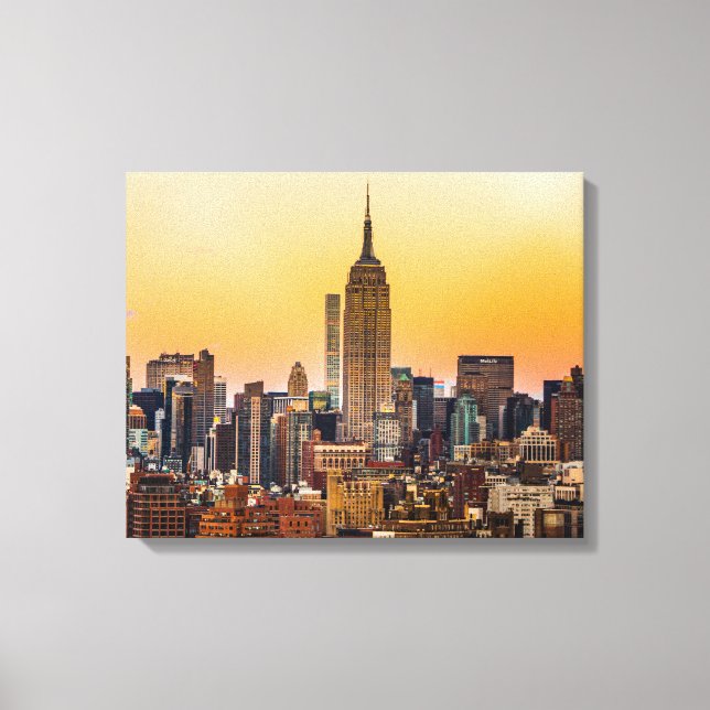 TOILE MANHATTAN SKYLINE À SUNSET, NEW YORK, USA (Recto)