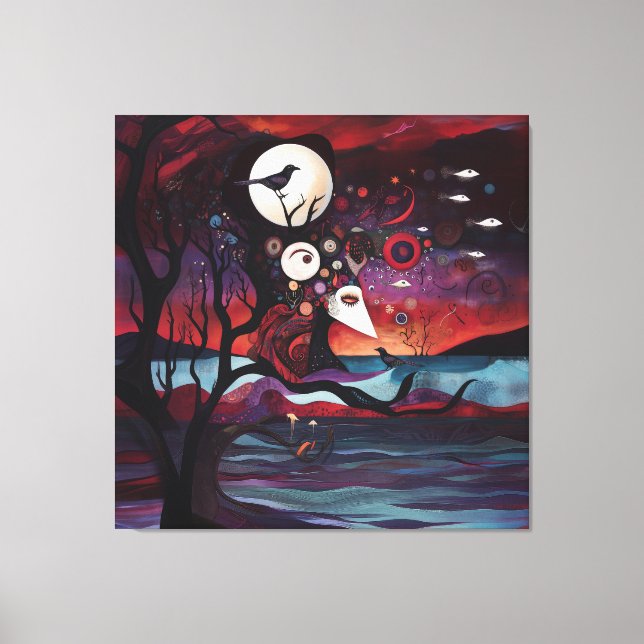Toile Manifeste intention Occult Dark Witchy AI Art (Recto)