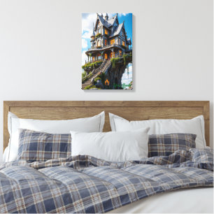 Toile Manoir gothique majestueux au bord de la falaise