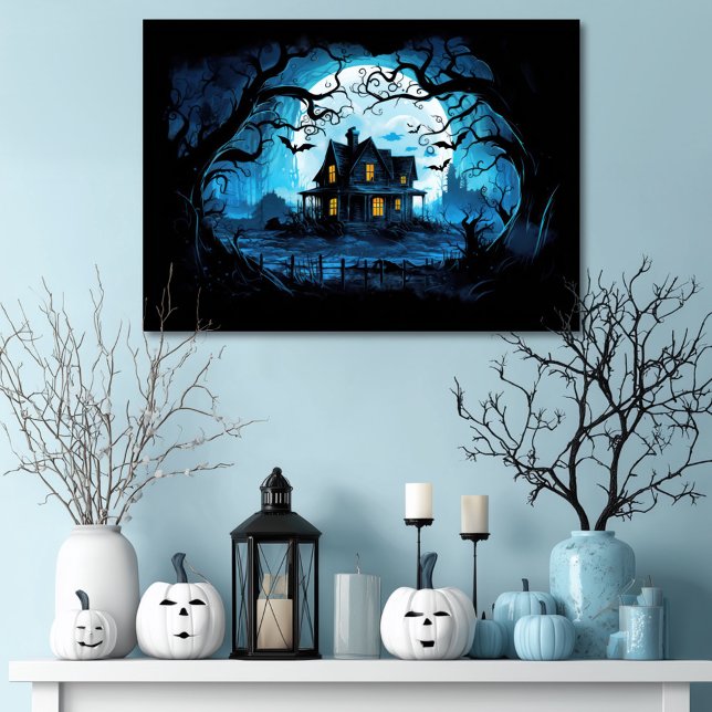 Toile Manoir Lune Maison Hantée (Créateur téléchargé)