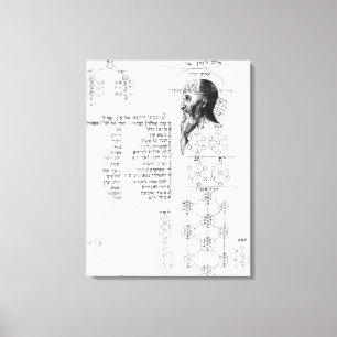 Toile Manuscrit juif illustrant la phrénologie