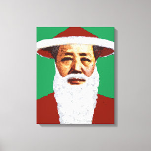 Toile Mao Joyeux Noël Chinois Pop Art Père Noël