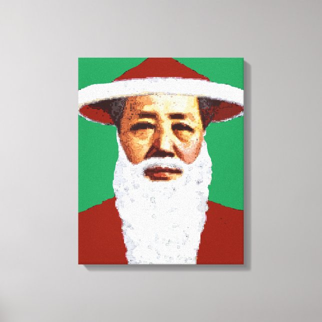 Toile Mao Joyeux Noël Chinois Pop Art Père Noël (Recto)