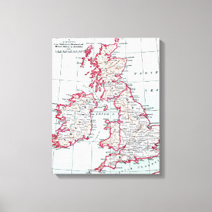 Toile MAP : BRITISH ISLES, c1890