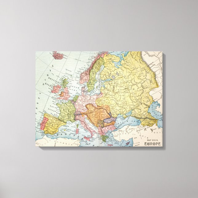 TOILE MAP: EUROPE, 1885 (Recto)