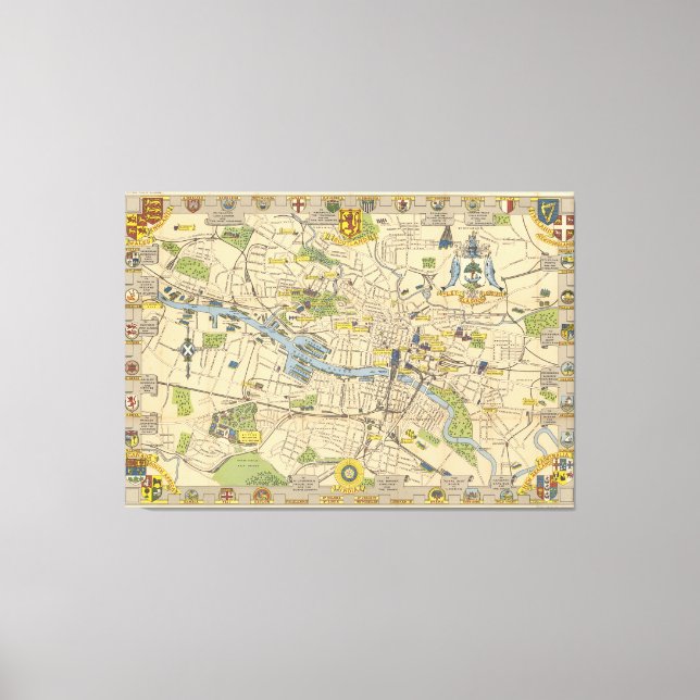Toile Map of Glasgow, Angleterre (Recto)