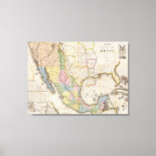 Toile Mapa de los Estados Unidos De Mejico
