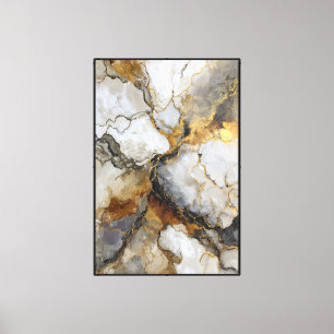 Toile Marbre à Veines Blanches, Grises et Dorées – Art A