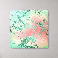 Marbre cool | Jolie Pastel Coral et Green Ombre