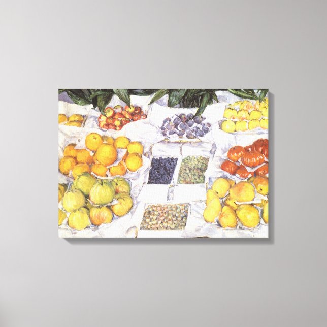Toile Marché aux Fruits par Gustave Caillebotte, Art Vin (Recto)