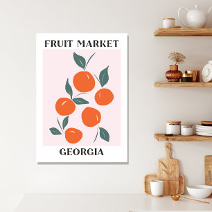 Toile Marché de fruits Géorgie Oranges Pêches Nourriture