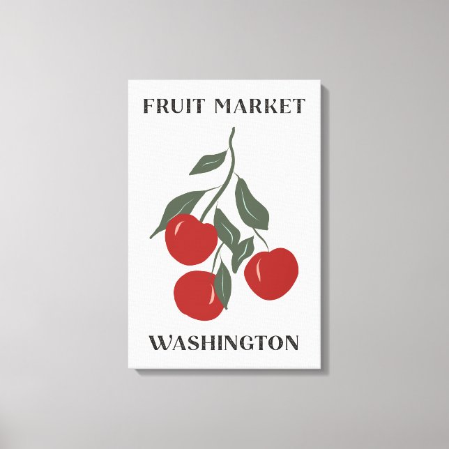 Toile Marché de fruits Pommes rouges de Washington Nourr (Recto)