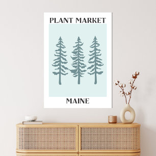 Toile Marché de plantes Maine Green Pine Tree Forest