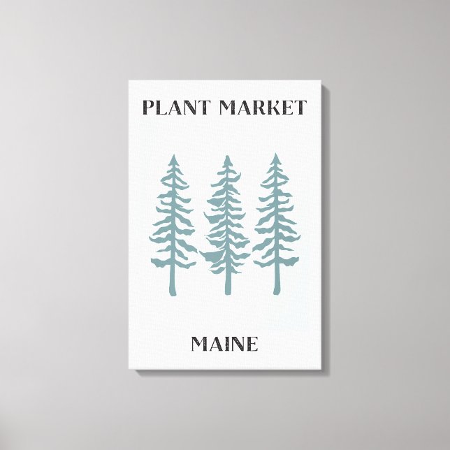 Toile Marché de plantes Maine Green Pine Tree Forest (Recto)