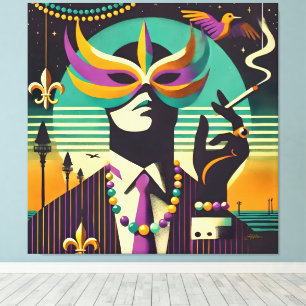 Toile Mardi Gras l'Homme qui Fume