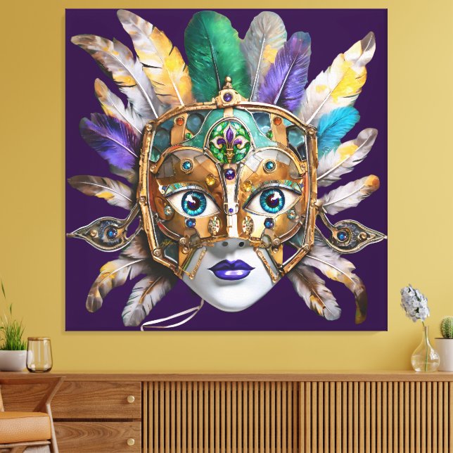 Toile Mardi Gras Météo et Masque Métal (Insitu(Salon))