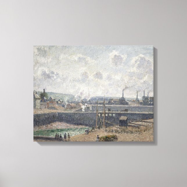 Toile Marée basse aux quais Duquesne, Dieppe, 1902 (Recto)