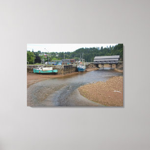 Toile Marée basse dans la baie de Fundy à St. Martins,