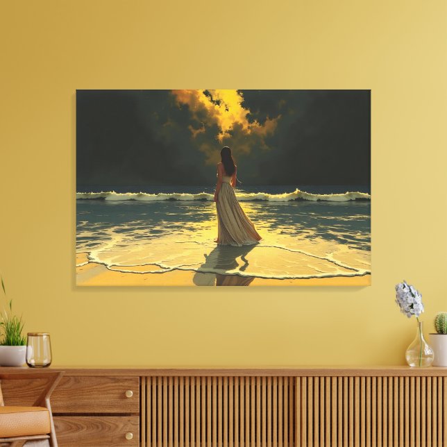 Toile Marée Dorée de Solitude | Marées Célestes (Insitu(Salon))