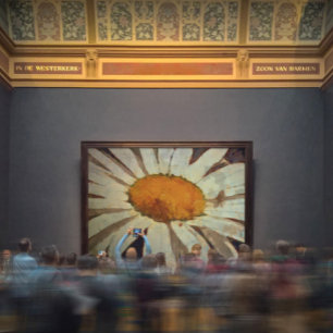 Toile Marguerite Daisy avec Insectes ailées Art Floral