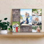 Toile Mariage Anniversaire Photo Collage Brown Bois Look<br><div class="desc">Toile étirée Anniversaire mariage que vous pouvez personnaliser pour n'importe quelle année et 5 de vos photos préférées. Le texte dit "N° années à notre heureux toujours après" et le modèle est mis en place pour vous d'ajouter l'année anniversaire, votre nom et la date établis. Le design a un look...</div>