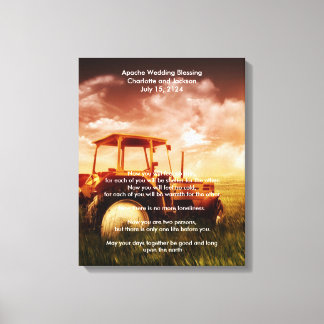Toile Mariage Apache Bénédiction vieux tracteur
