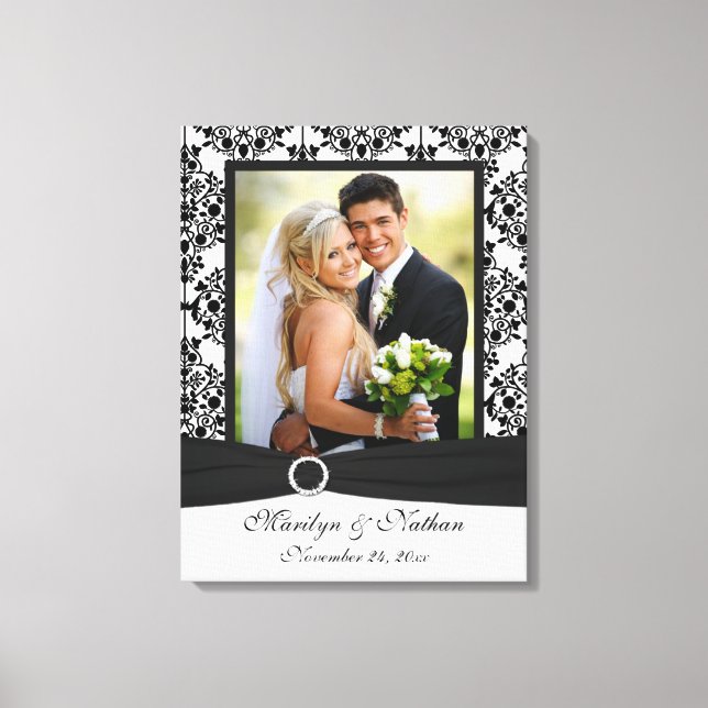 Toile Mariage damassé en noir et blanc (Recto)
