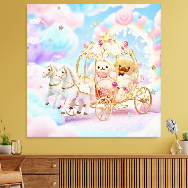 Toile Mariage de chiot mignon Carrosse de conte de fées (Insitu(Salon))
