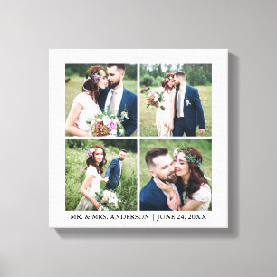 Toile Mariage de collage photo moderne 4