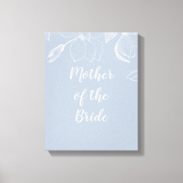 Toile Mariage Dusty Blue White Magnolias (Recto)
