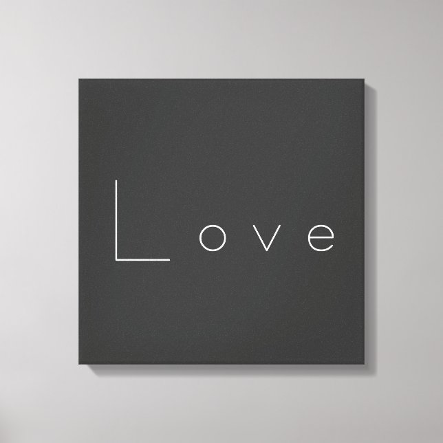 Toile Mariage élégant gris blanc Amour (Recto)