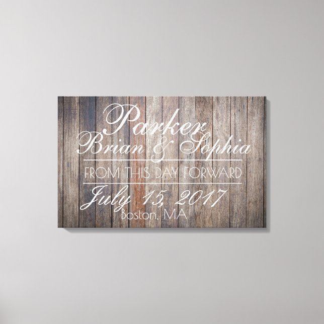 Toile Mariage en bois vieilli Imprimer (Recto)