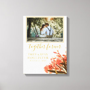 Toile Mariage Forever Golden Script Oleander Floral