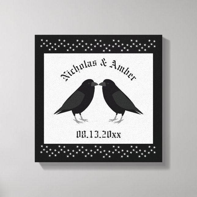 Toile Mariage gothique Baiser Ravens Personnalisé (Recto)
