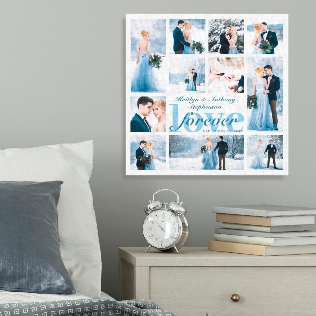 Toile Mariage LOVE FOREVER Photo Collage Couleur personn (Créateur téléchargé)