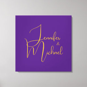 Toile Mariage Moderne Minimaliste Plain Calligraphie Nom