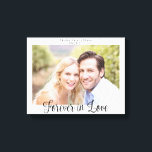 Toile Mariage Moderne Typographie Toujours Amoureux Phot<br><div class="desc">Impression sur toile de photo de typographie de mariage moderne pour toujours dans l'amour. Souvenez-vous de votre mariage, anniversaire ou jour spécial pendant des années avec cette toile personnalisée avec votre photo et notre typographie élégante. Facile à personnaliser avec du texte, des polices et des couleurs. Créé par le designer...</div>