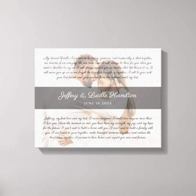 Toile Mariage moderne Vow Art Mariage Anniversaire Photo (Recto)