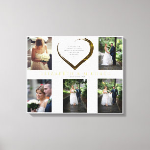 Toile Mariage Photo Collage simple Citation de coeur