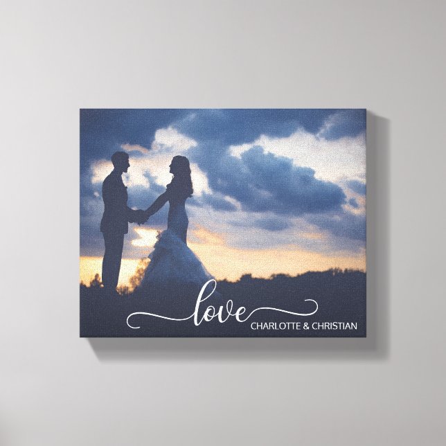 Toile Mariage PHOTO Keepsaké AMOUR + Noms (Recto)