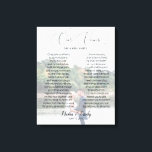 Toile Mariage photo personnalisé & Vows Canvas Imprimer<br><div class="desc">Design moderne et élégant imprimé Mariage photo personnalisé & Vows Canvas Imprimer qui peut être customisé avec votre texte. Cliquez sur le bouton "Customiser" et utilisez notre outil de conception pour modifier ce modèle. Découvrez le magasin Graphic Art Design pour d'autres produits qui correspondent à ce design !</div>