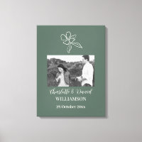 Mariage Photo Vert minimal Floral Personnaliser
