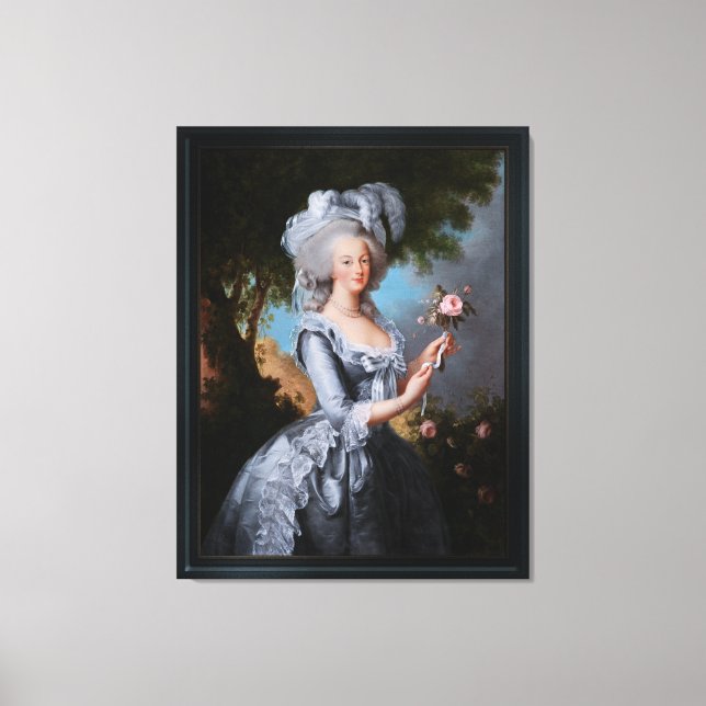 Toile Marie Antoinette Avec Un Rose (Recto)