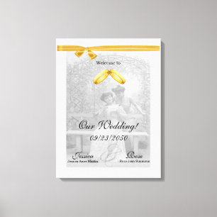 Toile Mariées vintages Bienvenue jour de mariage