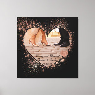 Toile Mariés & Joyeuse Rose Gold Lumières Scintillantes
