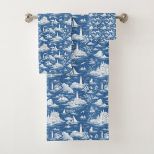 Toile marine bleue de Jouy