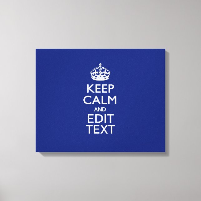 Toile Marine Bleue Gardez Le Calme Et Modifier Le Texte  (Recto)
